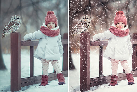 Schnee-Photoshop-Aktionen