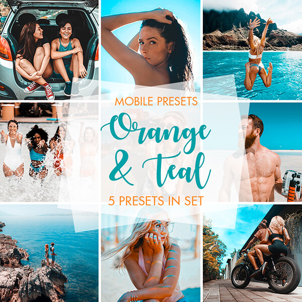 banner mobile presets orange and teal