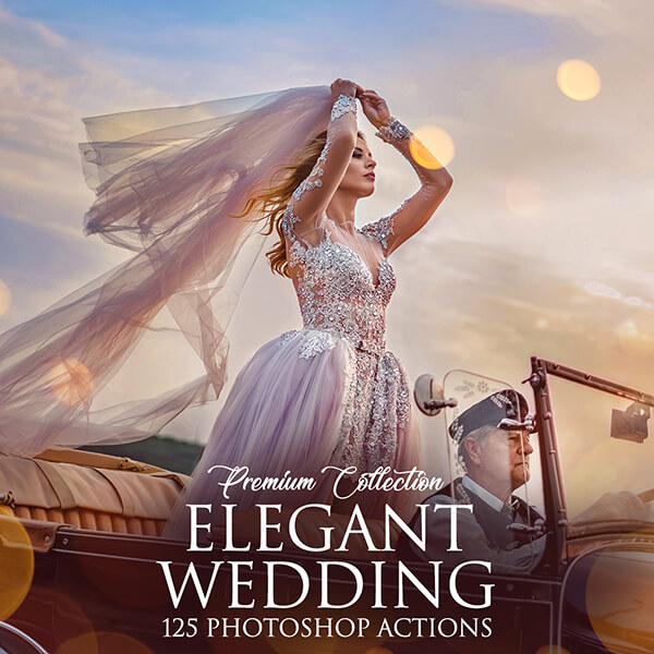 banner ps actions elegant wedding