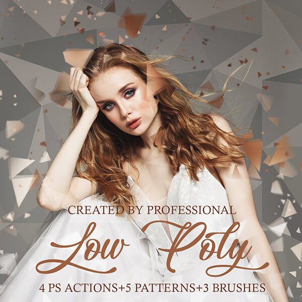 banner ps actions low poly