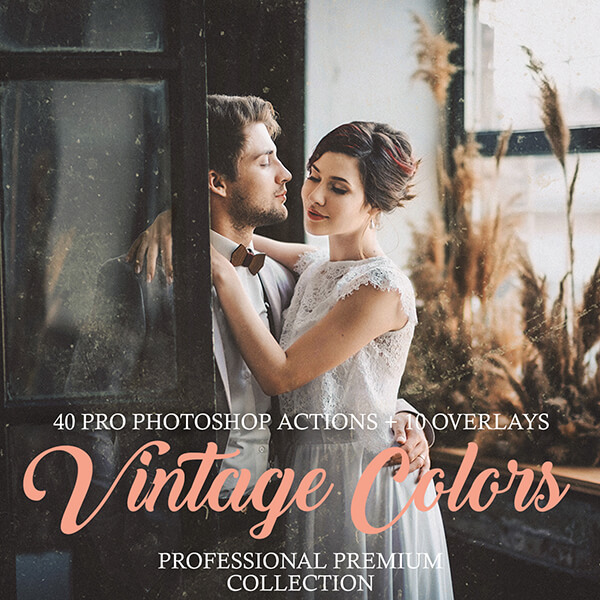 banner ps actions vintage colors